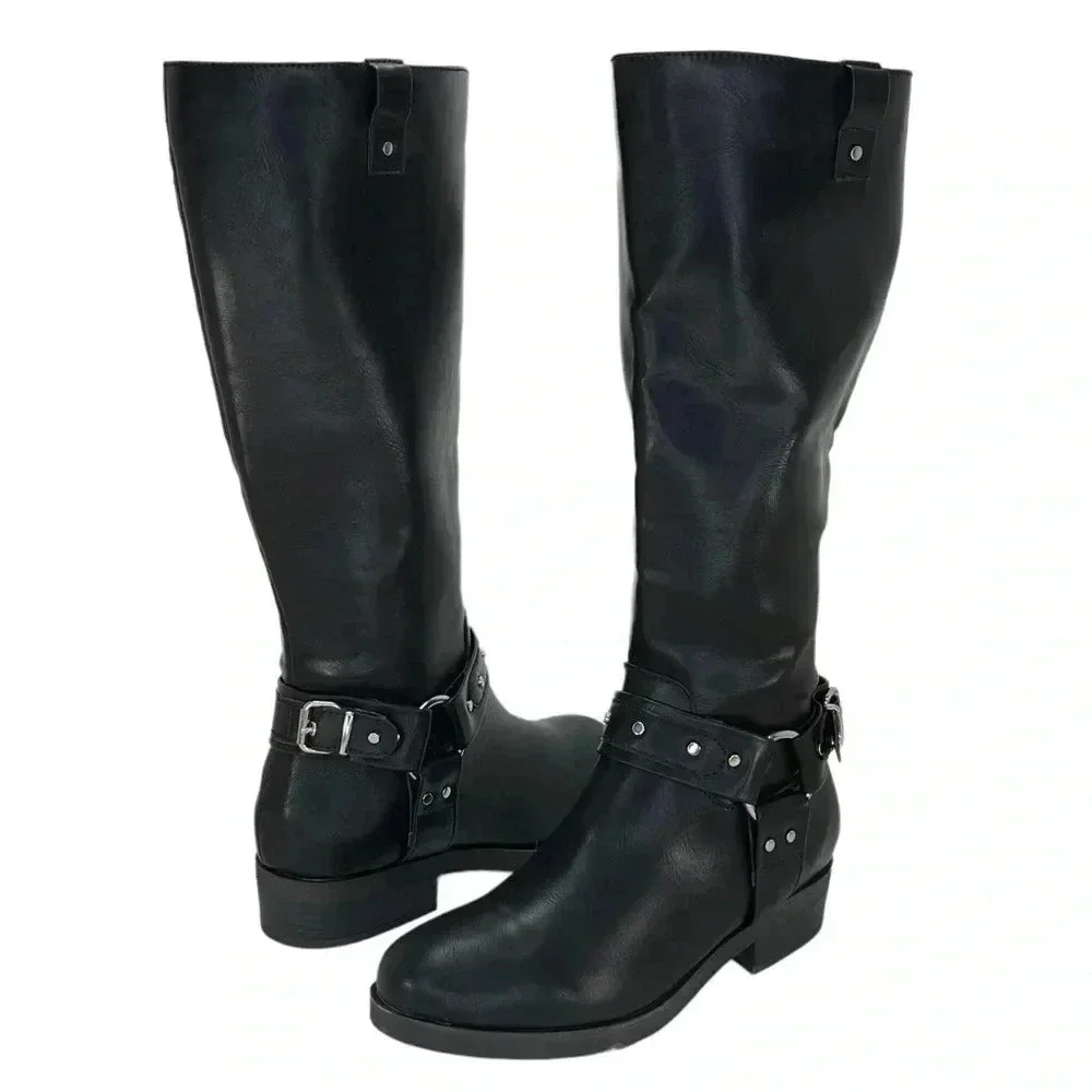 Madden Girl McKenzie Faux Leather Knee High Wide Calf Womens Boots Size 5M - Picture 10 of 10